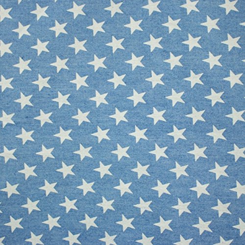 Preisvergleich Produktbild Jeans Sommerjeans blau Sterne weiß 1,40cm Breite
