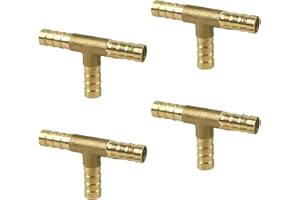 posionks Jun-H 4PCS Connecteur de Tuyau en Laiton Connecteur de Tuyau Pneumatique Connecteur de Tuyau de Carburant Tee (8mm)