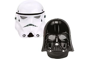 Miotlsy Black Warrior de Masques 2 Pièces Darth-Vader Masques de Déguisement pour Enfants Masque Fete Enfant Jouet Anime Dress Up Masque Enfants Cosplay Masques pour Enfants