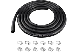 SIPARTS 6mm Fuel Line Hose, 10Ft 1/4 Inch Inner Diameter Fuel Line Set, 3 Meter Fuel Pipe Fuel Hose with 12 Hose Clamps, Suitable for Trucks, Cars, Tractors and Small Engines