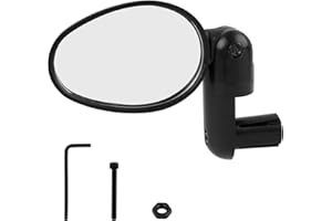 VXIWSCY Cyclop - Rétroviseur de guidon Vélo de Ville, Miroir Rétractable et Orientable, Incassable, Réversible, Convient pour Tous Types de Guidons, Noir, Idéal pour Sécurité Urbaine