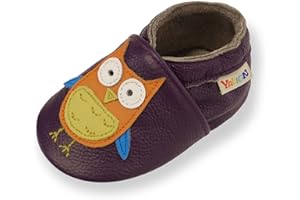 YALION Chaussons Cuir Souple Bébé Fille Garçon Antidérapante Chaussures Premiers Pas pour Enfant