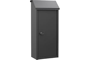 ARREGUI Panera SP008NG-P Buzón Exterior Grance para Pan, Buzón de Correo de Acero para Barras de Pan y Periódicos, Panera Exterior, Gran Capacidad, Sin Llave, Apertura de Pomo, Negro