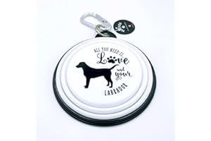 FRAMAN Ciotola da viaggio pieghevole per cani All You Need is Love and Your (Labrador)