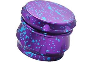 VGZSYOMQIB Grinder Metallo Trita Spezie Peperoncino Lega di Alluminio Aeronautico 63mm Tritino Macina Caffé Erbe Macinapepe Pepe Erba Spice 4 Pezzi con Setaccio per Polline - Viola