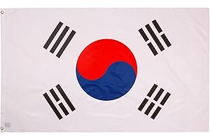 PHENO FLAGS Bandera de Corea del Sur - Bandera surcoreana 90 x 150 cm - Bandera nacional resistente a la intemperie para asta - 100 % poliéster