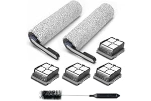 AVAENZO Accessoire pour Tineco Floor One S5 / S5 Pro / S5 Pro 2 / S5 Extreme, 2 Rouleaux de brosse 4 Filtres Pièces de rechange aspirateurs secs et humides