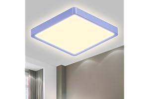 LQWELL® Plafonnier LED, IP44 Lampe de Salle de Bain Étanche Carré Plat 18W 4000K 1600LM Lampe Simple Moderne Mince pour Salon Salle de Bain Chambre Cuisine Couloir Sous-Sol Bureau, 220 * 24mm