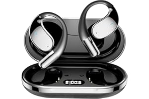 ORCOW Open Ear Headphones,Bluetooth 5.4 Wireless Open Ear Earbuds with Immersive Stereo, ENC Clear Calls/LED Display, 30 Hours Playtime, IPX5 Waterproof Lightweight Sport Earphones for Fitness and Running