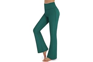 RIOJOY Women Stretch Bootleg Trousers Casual Wear Elasticated High Waist Bootcut Yoga Pants
