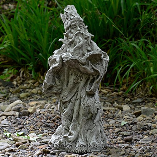 Garden Ornaments by Onefold FP13 Wizard Stone Garden Statue, Grey