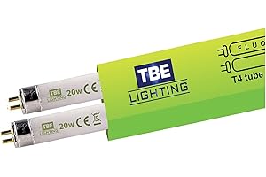 TBE LIGHTING T4 20w Fluorescent Tube Lamps 578mm - 2 Pack of CFL Bulbs - G5 2-Pin Base Fittings - T4 High Efficiency Lamps, Soft White 3500K