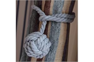 VANKRA One Pair Of Handmade Curtain Tie Backs, Tied Curtain Clip Tassel Cotton Rope Tie Ball Back Curtain Accessories (Grey)