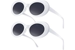 Frienda Sonnenbrille Retro Brille Kostüm Herren Damen Brille (Weiß, Oval)