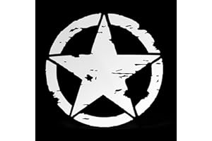 erreinge Star Sticker US Army Military White Schriftzug In PVC Compatible For Auto Moto Camper Jeep Renegade 4X4 Suzuki - Cm 35