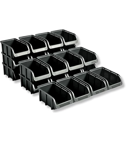 Contenitori Impilabili Set Di 12 Scatole Impilabili Per Stoccaggio - Dimensioni 300x183x81 Mm, Rosse, Resistente Scatole Rosse 300x183x81 - Foto 6