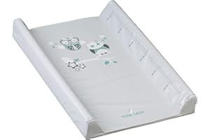 Matelas plan à langer luxe pour bébé 50 X 70 cm, Motif:Chouette - gris
