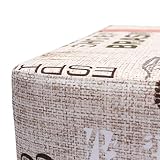 Sitzwürfel Hocker Cube in Coffe Struktur Webstoff bedruckt Print Design Vintage - 2