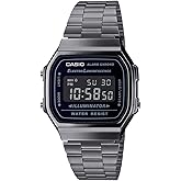 Casio Vintage A168WGG-1BDF Digital Black Dial Unisex Wa...