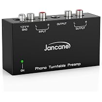 Pyle Préampli Phono Mini Pour Platine Vinyle – Ultra Faible Bruit, RCA In/Out, Adaptateur 12V