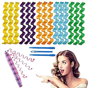 WHISKET Hair Curlers Spiral Curls No Heat Wave Hair Curlers Styling Kit For Women (14, hair waving)