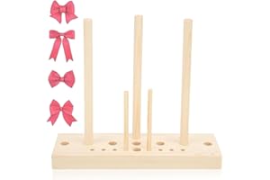 Agatige Bow Maker Tool for Ribbon Craft, Wooden Wreath Bow Maker, Multi Size Adjustable Hand Bow Making Tool with Wooden Board Sticks for Creating Gift Bows, Party Decorations, Hair Bows