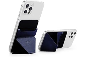 MOFT Soporte para teléfono celular con 2 ángulos de visión para Android, iPhone y todos los teléfonos inteligentes, reposicionable, sin residuos, soporte adhesivo 3 en 1 (azul marino)