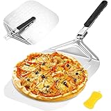 Zawaer Pala per Pizza Corta Forata, Professionale Metallo Alluminio, 30 x 35 cm Supporto di una Grande Superficie, con Manico