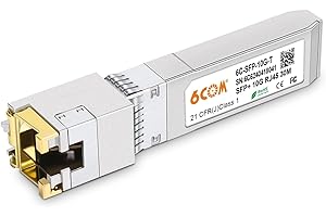 6COMGIGA 6COM10GBase-T SFP+ Modulo , modulo 10G SFP+ a RJ45 in rame, CAT.6a/7, fino a 30 metri, compatibile con Cisco SFP-10G-T-S, Ubiquiti uacc-cm-rj45-mg, D-Link, Supermicro, MikroTik S+RJ10 e altro