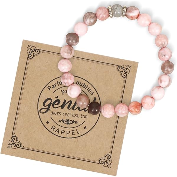 Bracelet Pierre Naturelle Quartz Rose Et Argent