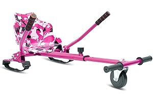 HoverSport HOVERKART - Go Kart Adjustable Hoverkart Seat For Electric Self Balancing Scooters - Fits All Hover Board Sizes - 6.5", 8" and 10" (Pink Vortex)