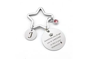 BOMEON Keyring For Women Charm Lettre Alphabet A-Z Inspirational Gifts For Women Friendship Gifts For Friends Family Girlfriend
