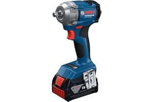 BOSCH GDS 18V-350 Cordless Impact Wrench for Car & Professional Use | Double Battery Version | Brushless Motor | 350 Nm Torque | Compact 131mm Head | Multiple Torque Settings | 1 Year Warranty