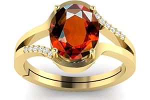 DINJEWEL 9.25 Carat Certified Natural Gomed Loose Gemstone Gold Plated Adjustable Ring for Men and Women's