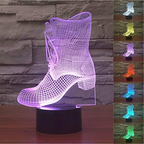 Tama Caumi Novelty gym shoes 3D boots Night Light Home Decoration Toys Lamp 7 Color Change Best Gift Night Light LED Furnish Desk Table Lighting