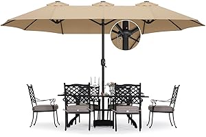 ABCCANOPY 4.5M Double-Sided Aluminum Table Patio Umbrella Garden Large Umbrella,Swimming Pool Colors