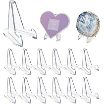 emperoch Set di 10 supporti per cavalletto in acrilico, supporto per moneta, cavalletti in plastica, per display di moneta, medaglie, orologi da tasca, telefoni portatili, opere d'arte