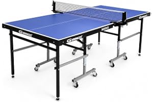 GYMNCO Mini Wood Table Tennis Table (6x3 ft) with Wheel (Laminated Top 18 mm + 2 TT Racket & Balls