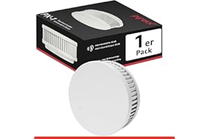 Pyrexx PX-1 Rauchwarnmelder - 1 Stück - 12 Jahre Batterie mit Magnet-Halterung ohne Bohren und LED-Blinken, Zertifiziert nach