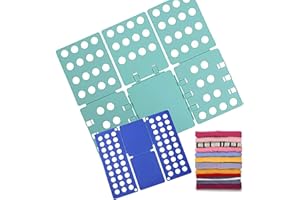 2 Pièces Planche à Plier Vêtements, Laufunjoy Planche à Plier Le Linge Enfant Adulte Vetement Chemise t-Shirt (68 x 58cm and 48 x 40cm, Bleu+Vert)