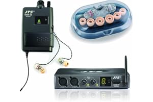 JTS SIEM-2 (Trasmettitore SIEM-2T / Ricevitore SIEM-2R / Ear Monitor IE-1) - Sistema In-Ear Monitor Profess. Wireless UHF PLL operativita' 60 mt, Nero