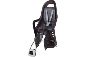 POLISPORT Groovy Maxi 29″ Rear Child Bicycle Seat – Frame Mounted Kids Bike Seat For 9 Months–6 Years, MAX 22 Kg, Fits 29″ Wheels & Small Frames – Black/Dark Grey