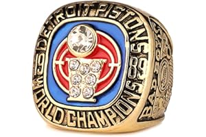 TYTY NBA Basketball 1989 Detroit Pistons Championship Ring Raptors Bague pour Les Fans Collection Cadeau Hommes d'affichage et Champion,Without Box,10
