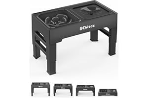 TONGKTAI Faltbare Erhöhte Hundenäpfe, 4 Höhenverstellbar Napfständer mit Langsamer Feeder Schüssel und Schwimmender Wassernapf，Futternäpfe Wasserschale für Großen Mittelgroßen Kleinen Hunde