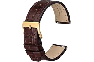 Anbeer Italiensk Alligator kornpräglat mönster läderarmband, snabbkoppling kalvskinn ersättning klockband för män kvinnor, ba