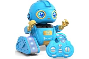 Ophy Robot Niños Juguetes Recargables y Proyectables RC Robot con Ojos LED y Música Juguete RC con Sensor de Gestos para A Partir de 3 4 5 6 7 8 9 10 años Regalo Azul Víspera de Todos los Santos