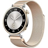 Huawei Watch GT6 41 mm / GT5 Pro 42 mm / GT5 41mm / GT4 41 mm ile Uyumlu 18 mm Paslanmaz &Ccedil;elik Milanese Hasır Kordon &ndash; Manyet