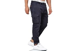 Indicode Uomini Mathen Cargo Pants | Pantaloni Cargo in 98% Cotone Inclusa Cintura