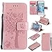 Price comparison product image C-Super Mall-UK Apple iPhone 5 / 5S / SE Case, Embossed Tree Cat Butterfly Pattern PU Leather Wallet Stand Flip Case for Apple iPhone 5 / 5S / SE(Not For Apple iPhone 5C) (Rose gold)