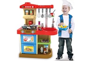 Bakaji Cucina Giocattolo per Bambini con Fornello Funzionante Luci e Suoni forno e Lavastoviglie Apribili Lavello e 30 Accessori My Little Chef Gioco Inclusi Dimensione 52 x 26 x 72 cm (Azzurro)